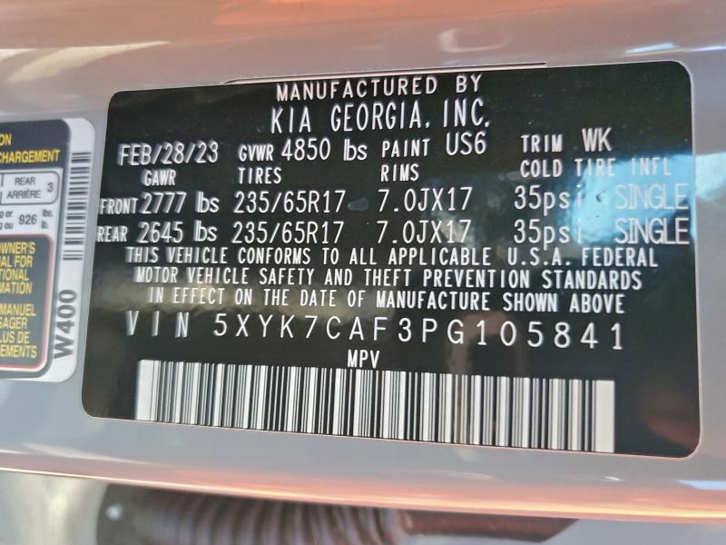 Aukcja sprzedaży 2023 Kia Sportage, vin: 5XYK7CAF3PG105841, numer aukcji: 95410765