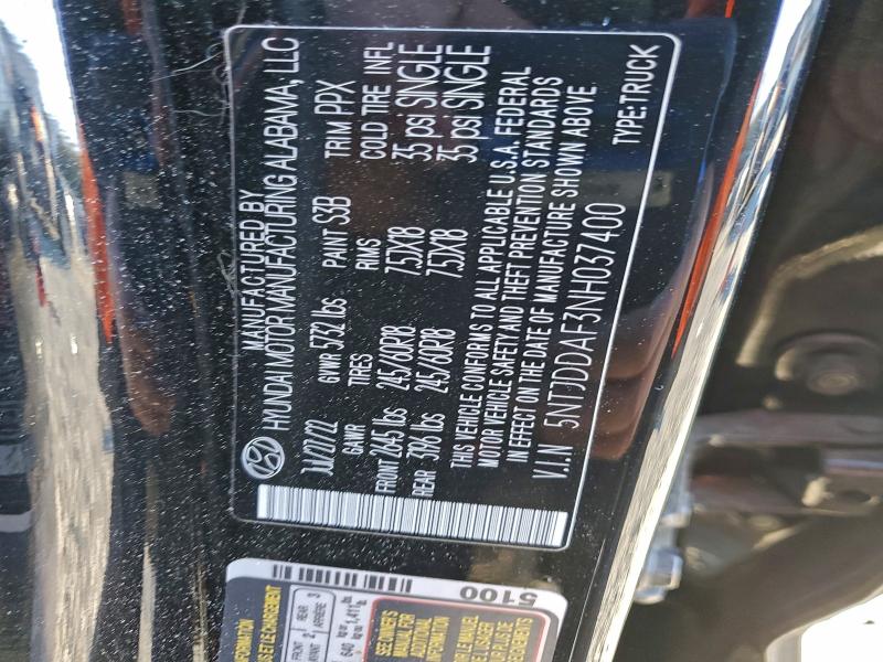 2022 Hyundai Santa Cruz მანქანა იყიდება აუქციონზე, vin: 5NTJDDAF3NH037400, აუქციონის ნომერი: 97144575