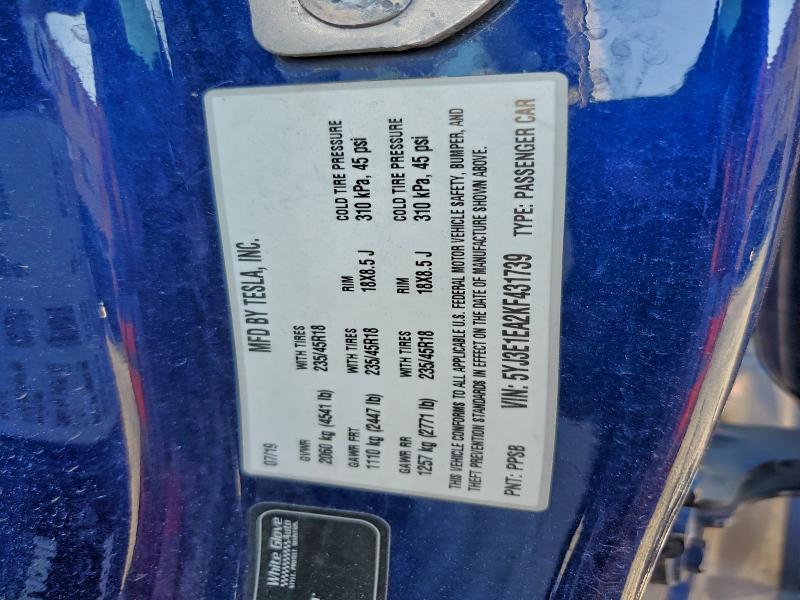 Продажа на аукционе авто 2019 Tesla Model 3, vin: 5YJ3E1EA2KF431739, номер лота: 95194045