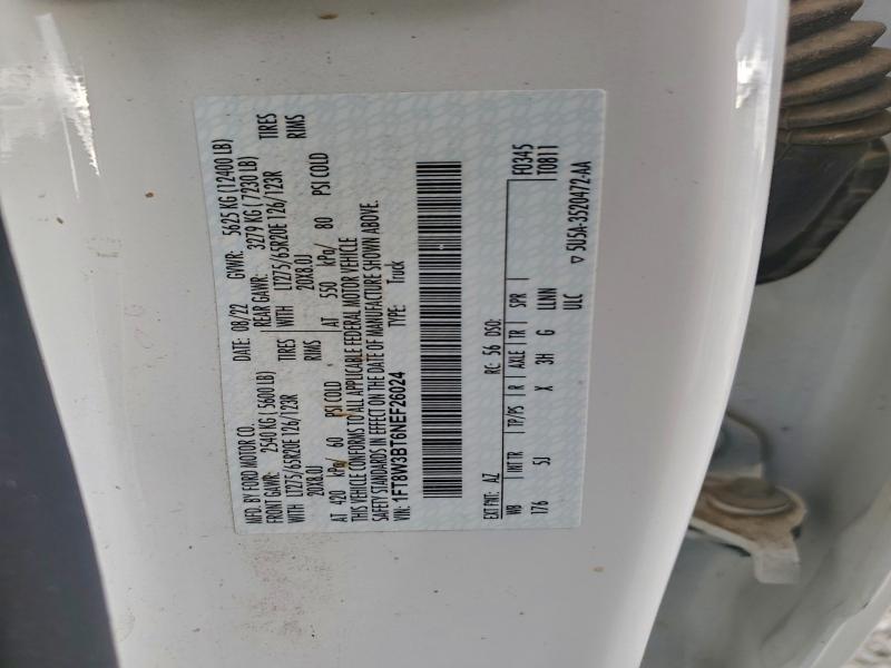 2022 Ford F350 მანქანა იყიდება აუქციონზე, vin: 1FT8W3BT6NEF26024, აუქციონის ნომერი: 97360025