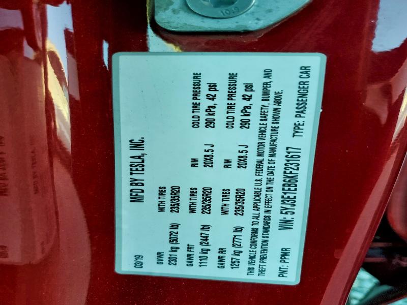 Продажа на аукционе авто 2019 Tesla Model 3, vin: 5YJ3E1EB6KF231617, номер лота: 96348295