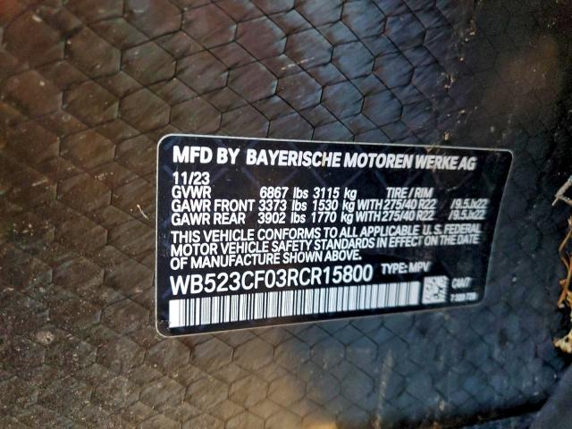 Продаж на аукціоні авто 2024 Bmw Ix Xdrive5, vin: WB523CF03RCR15800, номер лоту: 98089515