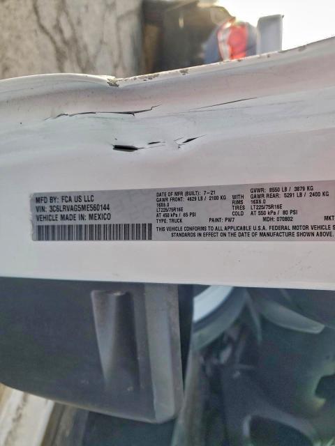 Продаж на аукціоні авто 2021 Ram Promaster 1500, vin: 3C6LRVAG5ME560144, номер лоту: 47308626