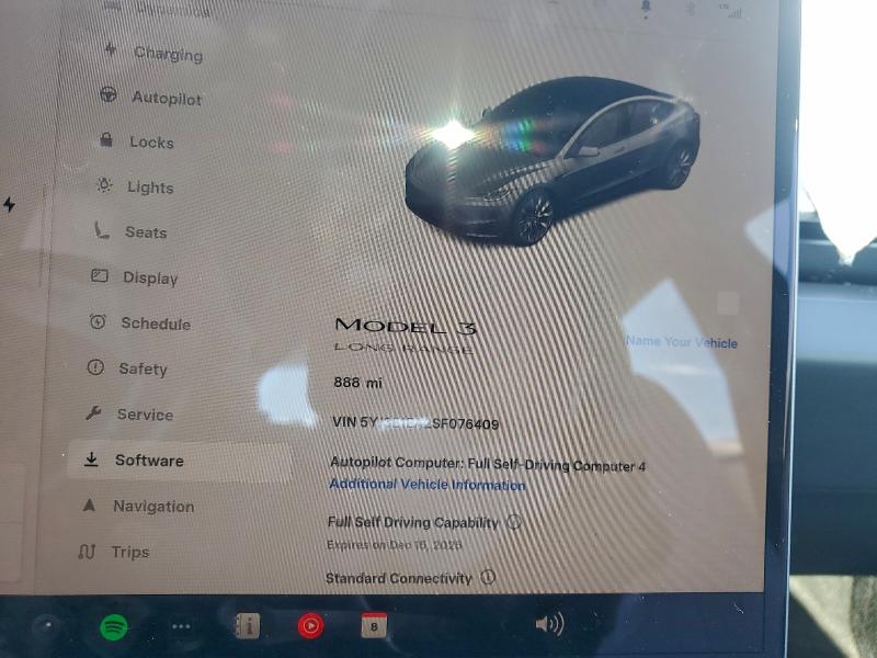 2025 Tesla Model 3 მანქანა იყიდება აუქციონზე, vin: 5YJ3E1EA2SF076409, აუქციონის ნომერი: 95768125