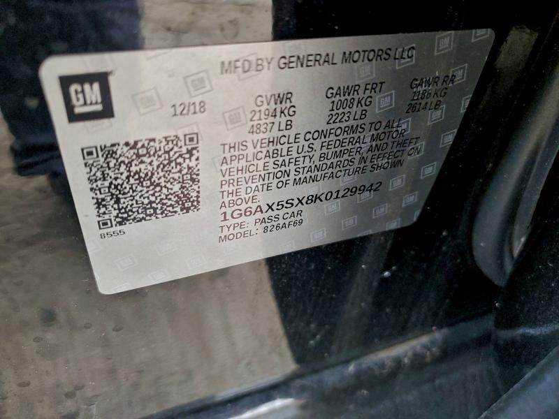 Продажа на аукционе авто 2019 Cadillac Cts Luxury, vin: 1G6AX5SX8K0129942, номер лота: 97882455