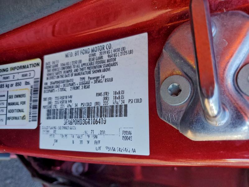 Продажа на аукционе авто 2016 Ford Fusion, vin: 3FA6P0HD3GR106410, номер лота: 96848165