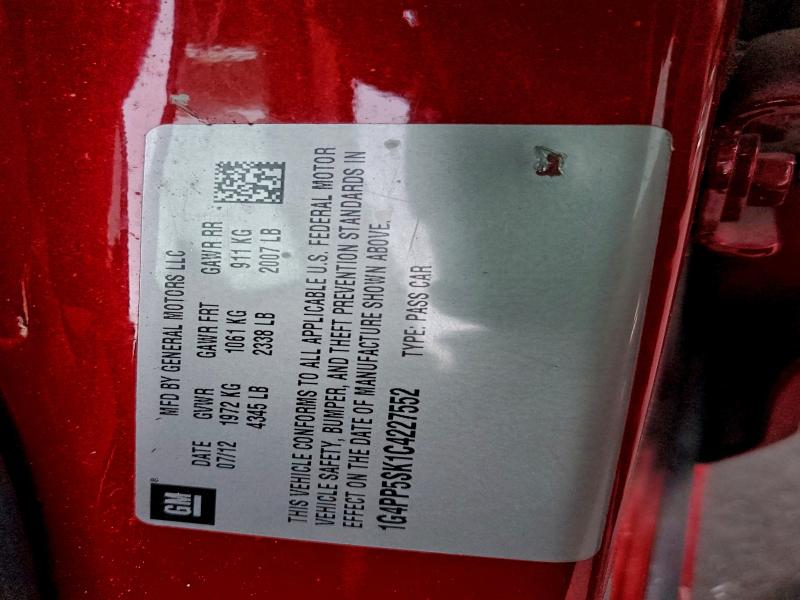 Aukcja sprzedaży 2012 Buick Verano, vin: 1G4PP5SK1C4227552, numer aukcji: 96848605