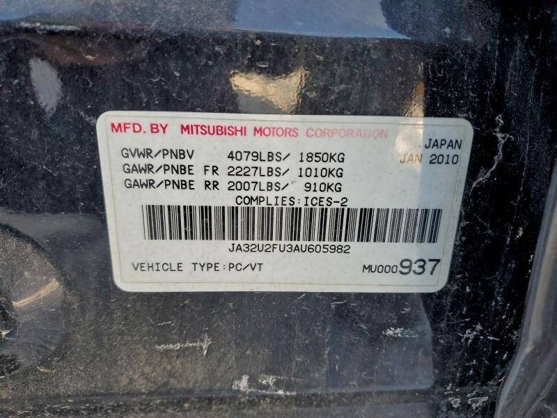 Продажа на аукционе авто 2010 Mitsubishi Lancer, vin: JA32U2FU3AU605982, номер лота: 95158225