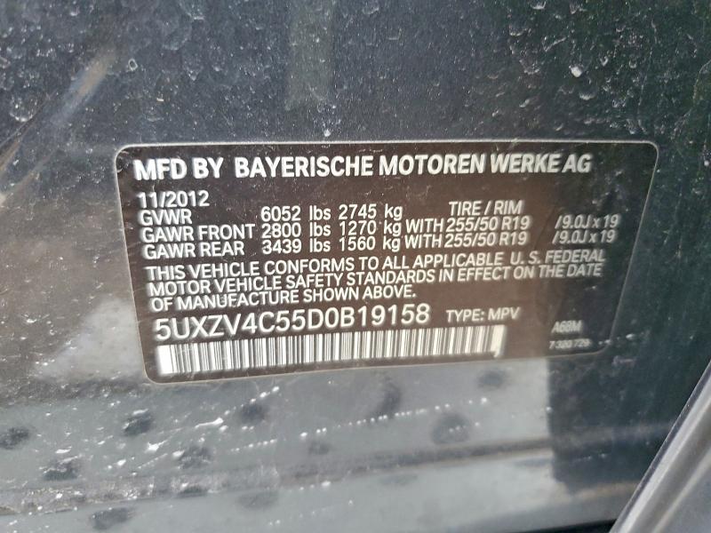 Aukcja sprzedaży 2013 Bmw X5, vin: 5UXZV4C55D0B19158, numer aukcji: 98010345