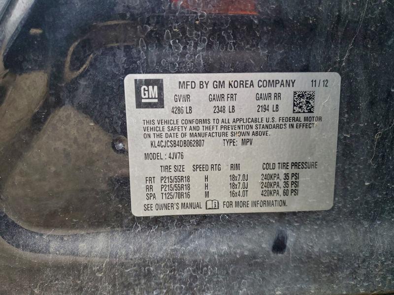 Aukcja sprzedaży 2013 Buick Encore, vin: KL4CJCSB4DB062807, numer aukcji: 96902605