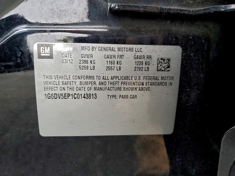 Aukcja sprzedaży 2012 Cadillac Cts-v, vin: 1G6DV5EP1C0143813, numer aukcji: 96550355