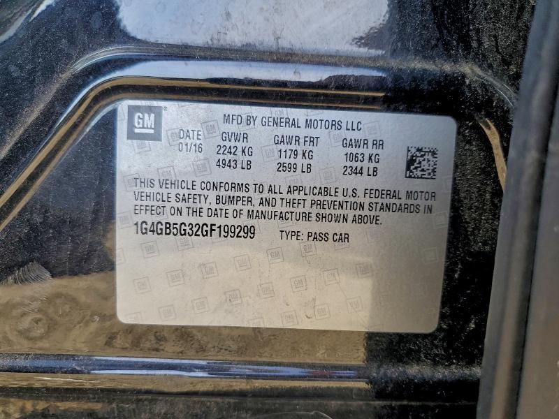 Auction sale of the 2016 Buick Lacrosse, vin: 1G4GB5G32GF199299, lot number: 97049515