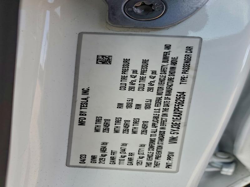 Aukcja sprzedaży 2023 Tesla Model 3, vin: 5YJ3E1EAXPF562554, numer aukcji: 92764265