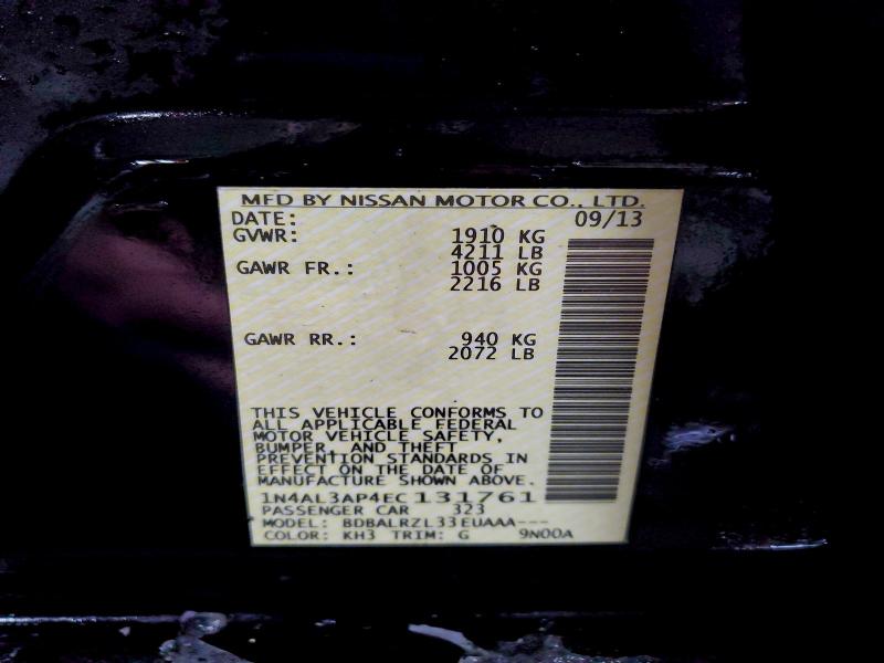 2014 Nissan Altima მანქანა იყიდება აუქციონზე, vin: 1N4AL3AP4EC131761, აუქციონის ნომერი: 95792935