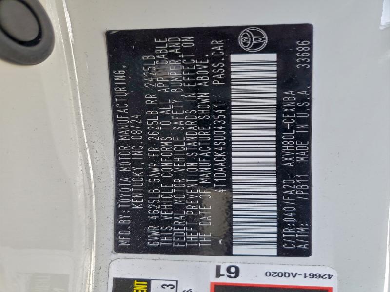 Aukcja sprzedaży 2025 Toyota Camry, vin: 4T1DAACK4SU043541, numer aukcji: 97661235