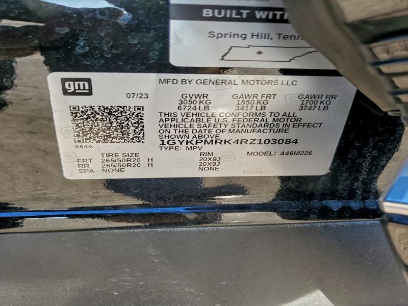 96494925 :رقم المزاد ، 1GYKPMRK4RZ103084 vin ، 2024 Cadillac Lyriq Tech مزاد بيع
