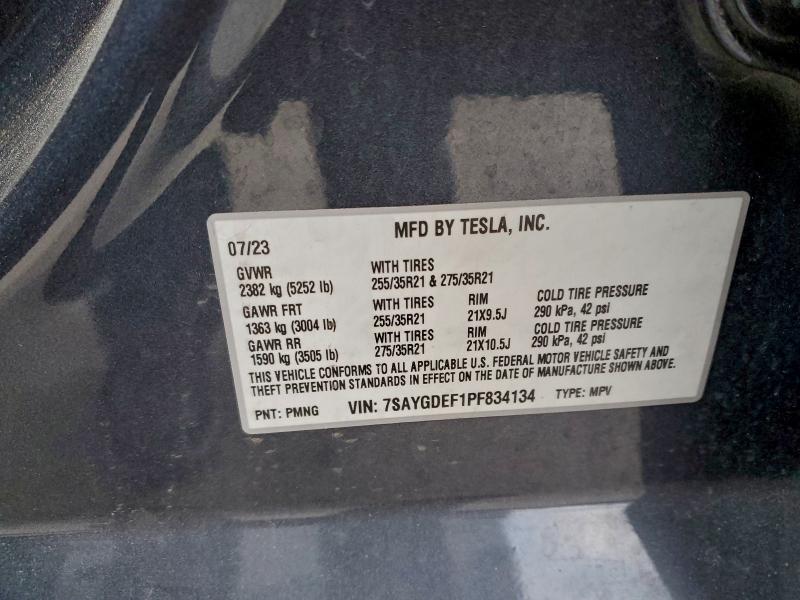 Aukcja sprzedaży 2023 Tesla Model Y, vin: 7SAYGDEF1PF834134, numer aukcji: 96470385