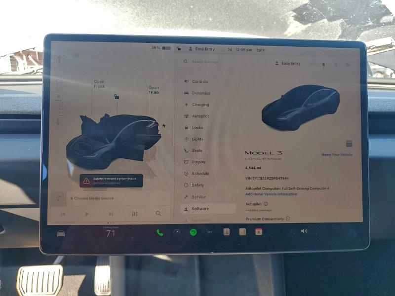 Aukcja sprzedaży 2025 Tesla Model 3, vin: 5YJ3E1EA2SF047444, numer aukcji: 94746635