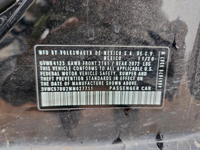 Aukcja sprzedaży 2021 Volkswagen Jetta, vin: 3VWC57BU2MM027711, numer aukcji: 78598015