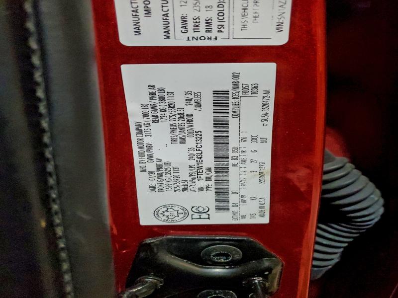 94687455 :رقم المزاد ، 1FTEW1E43LFC13225 vin ، 2020 Ford F150 مزاد بيع
