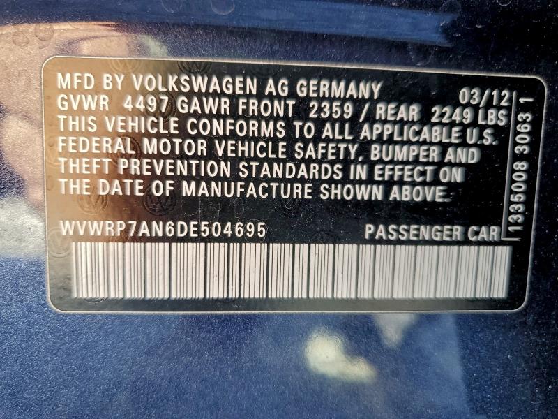 Продажа на аукционе авто 2013 Volkswagen Cc Luxury, vin: WVWRP7AN6DE504695, номер лота: 96082335