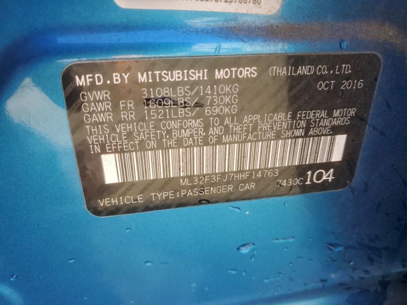 Продаж на аукціоні авто 2017 Mitsubishi Mirage, vin: ML32F3FJ7HHF14763, номер лоту: 96091035