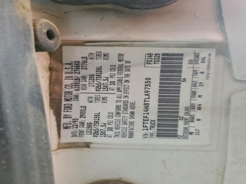 1996 Ford F-150 მანქანა იყიდება აუქციონზე, vin: 1FTEF14N8TLA97550, აუქციონის ნომერი: 96627435