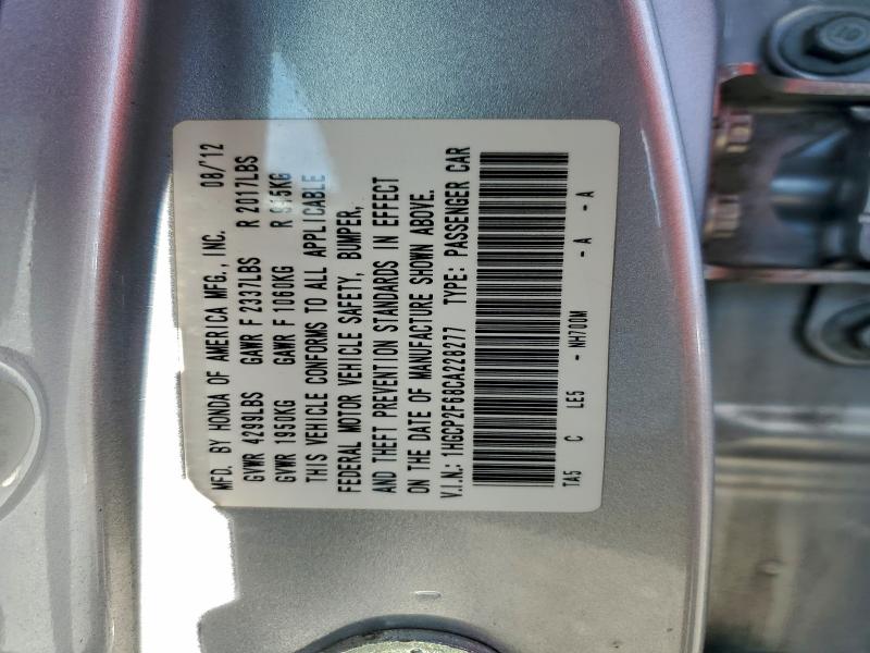Aukcja sprzedaży 2012 Honda Accord Se, vin: 1HGCP2F68CA228277, numer aukcji: 96788585