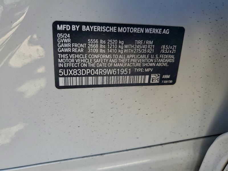 Auction sale of the 2024 Bmw X3 M40i, vin: 5UX83DP04R9W61951, lot number: 94799915