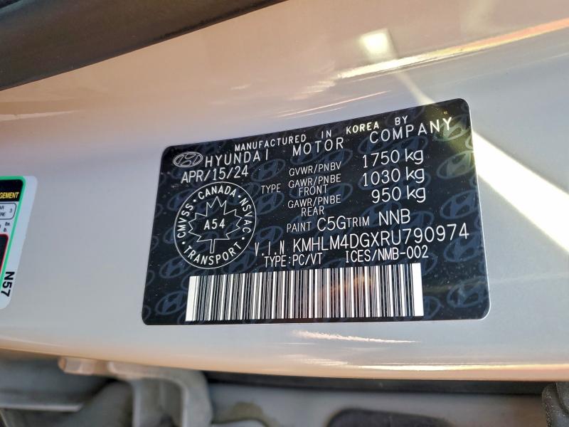 96922755 :رقم المزاد ، KMHLM4DGXRU790974 vin ، 2024 Hyundai Elantra مزاد بيع