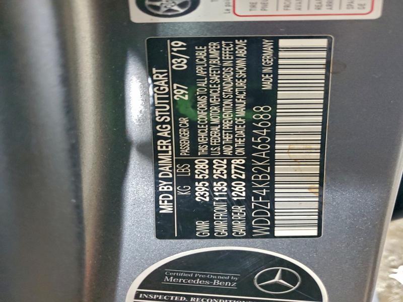Продаж на аукціоні авто 2019 Mercedes-benz E 300 4mat, vin: WDDZF4KB2KA654688, номер лоту: 97319565