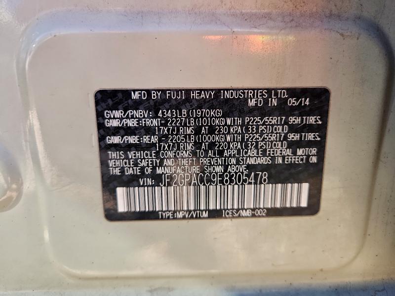 96251775 :رقم المزاد ، JF2GPACC9E8305478 vin ، 2014 Subaru Xv Crosstrek مزاد بيع