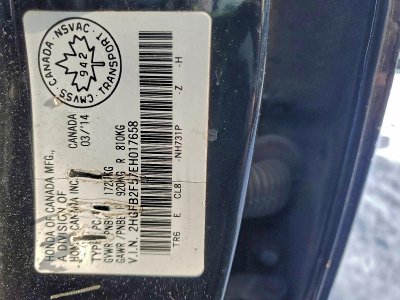 Aukcja sprzedaży 2014 Honda Civic, vin: 2HGFB2F57EH017658, numer aukcji: 94299215