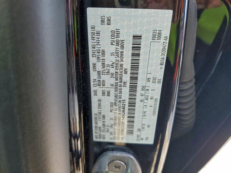 95129575 :رقم المزاد ، 1FMCU0E14SUA46215 vin ، 2025 Ford Escape مزاد بيع