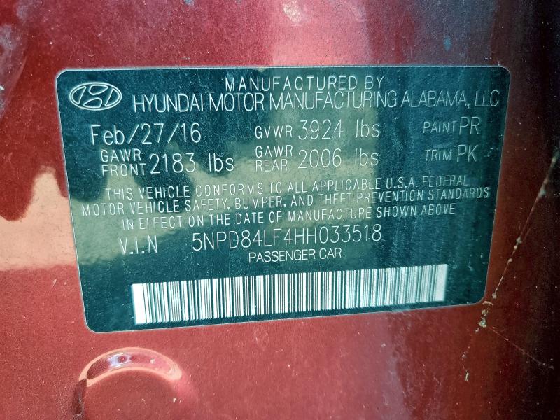 Aukcja sprzedaży 2017 Hyundai Elantra, vin: 5NPD84LF4HH033518, numer aukcji: 96384095