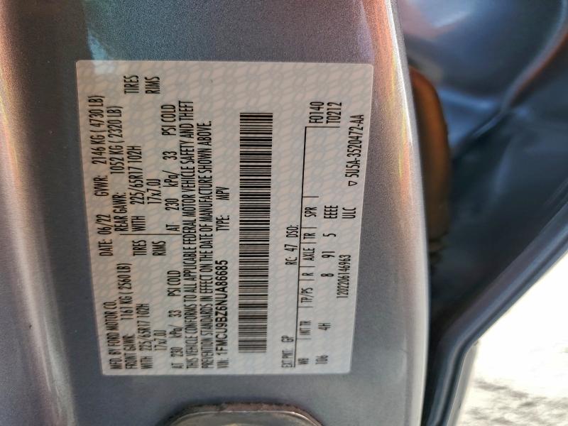 Продажа на аукционе авто 2022 Ford Escape, vin: 1FMCU9BZ6NUA86685, номер лота: 97523135