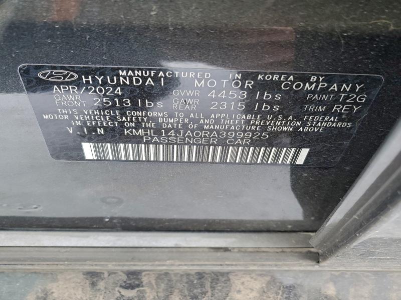 97505365 :رقم المزاد ، KMHL14JA0RA399925 vin ، 2024 Hyundai Sonata مزاد بيع