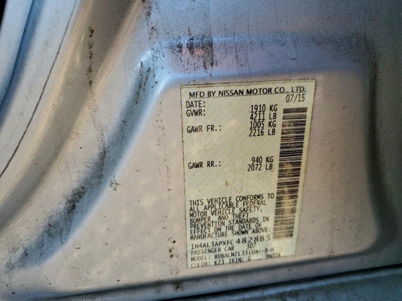 2015 Nissan Altima 2.5 მანქანა იყიდება აუქციონზე, vin: 1N4AL3APXFC482885, აუქციონის ნომერი: 96495015