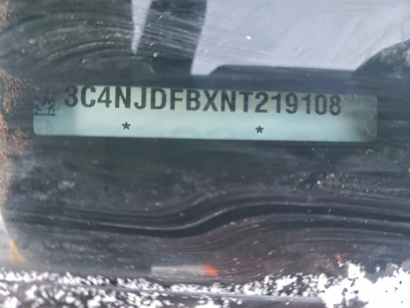 2022 Jeep Compass მანქანა იყიდება აუქციონზე, vin: 3C4NJDFBXNT219108, აუქციონის ნომერი: 95207155