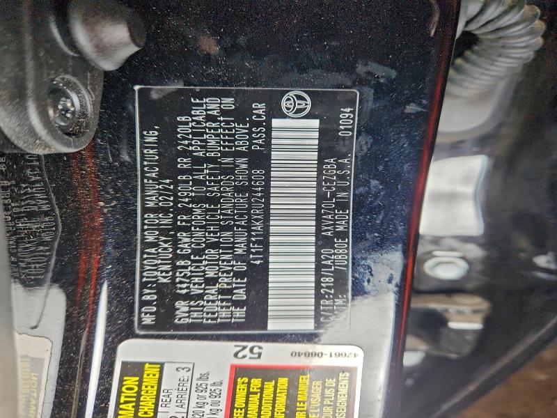 Aukcja sprzedaży 2024 Toyota Camry Xle, vin: 4T1F11AKXRU244608, numer aukcji: 95656355
