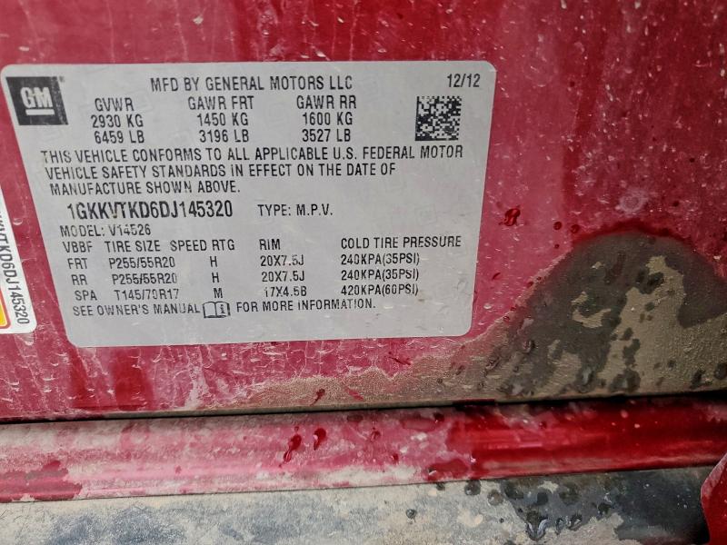 2013 Gmc Acadia მანქანა იყიდება აუქციონზე, vin: 1GKKVTKD6DJ145320, აუქციონის ნომერი: 97988735
