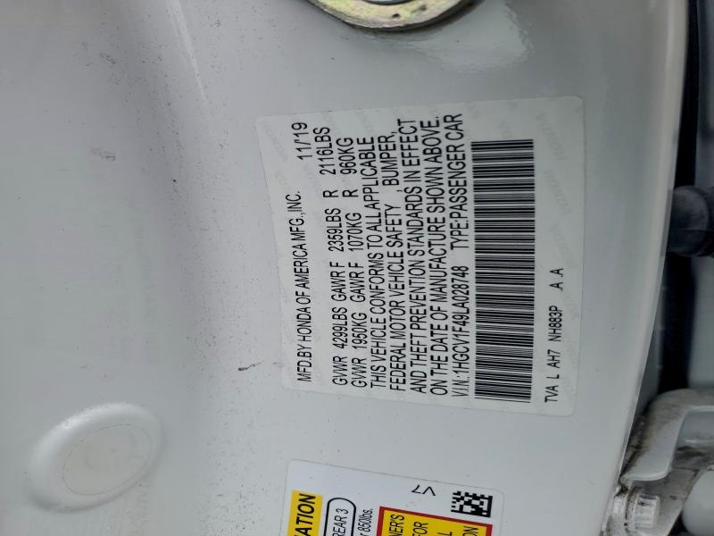 Продажа на аукционе авто 2020 Honda Accord Ex, vin: 1HGCV1F49LA028748, номер лота: 98665415