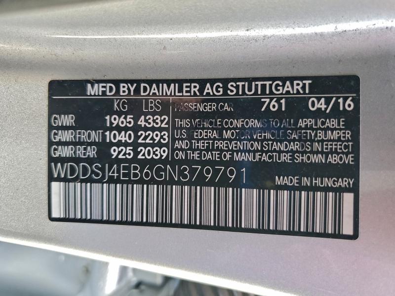 94940045 :رقم المزاد ، WDDSJ4EB6GN379791 vin ، 2016 Mercedes-benz Cla مزاد بيع
