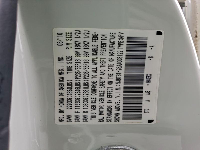 2010 Acura Rdx მანქანა იყიდება აუქციონზე, vin: 5J8TB1H28AA008122, აუქციონის ნომერი: 95832975