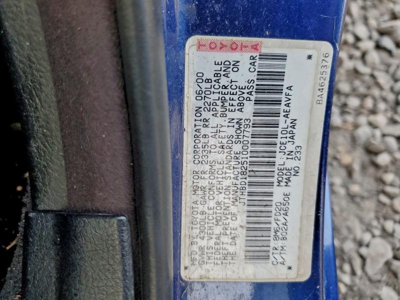 2001 Lexus Is 300 მანქანა იყიდება აუქციონზე, vin: JTHBD182510007793, აუქციონის ნომერი: 97863355