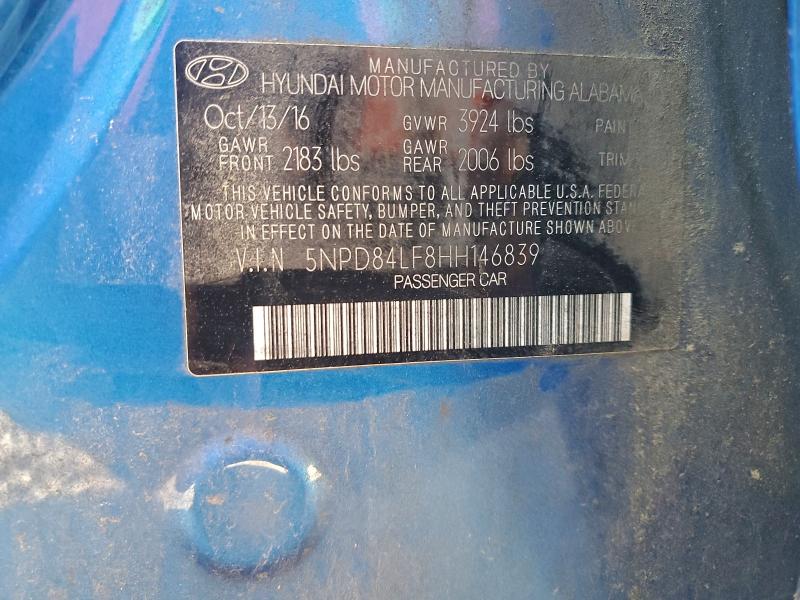 Aukcja sprzedaży 2017 Hyundai Elantra, vin: 5NPD84LF8HH146839, numer aukcji: 96041095