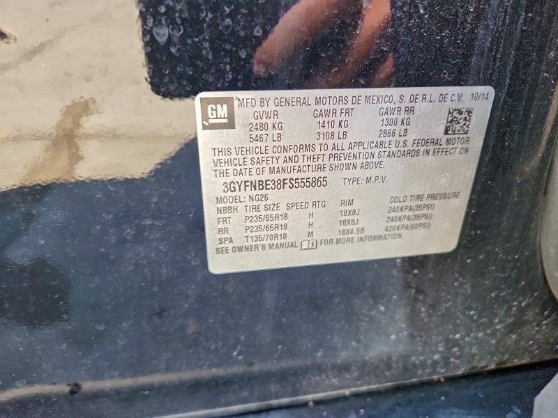 94822185 :رقم المزاد ، 3GYFNBE38FS555865 vin ، 2015 Cadillac Srx مزاد بيع