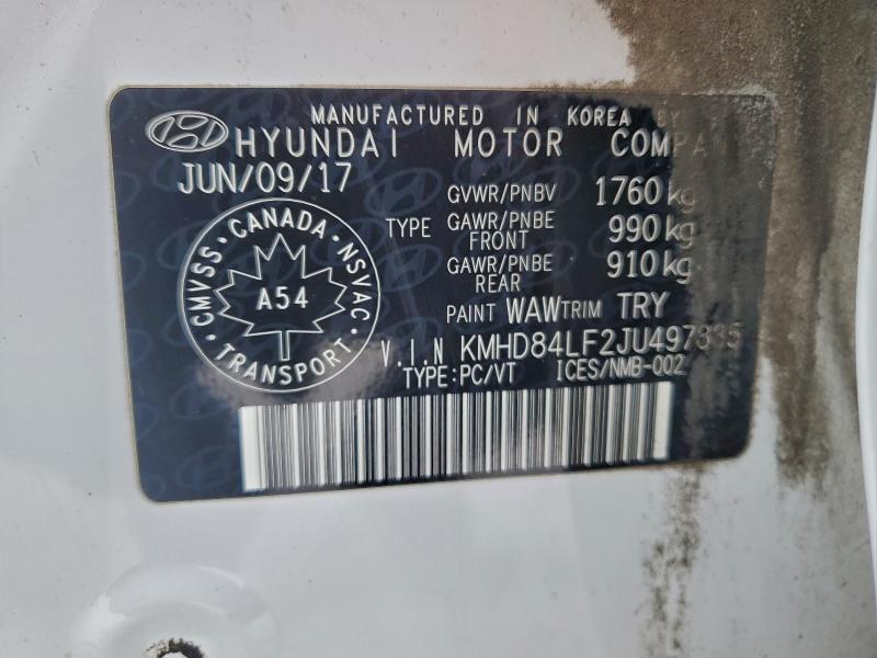 2018 Hyundai Elantra Se მანქანა იყიდება აუქციონზე, vin: KMHD84LF2JU497835, აუქციონის ნომერი: 96483025