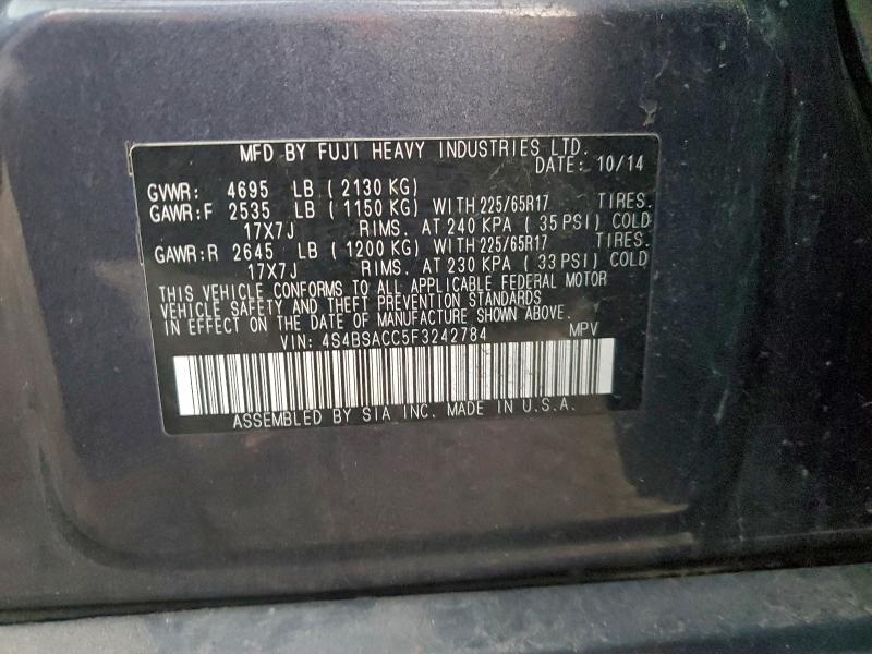 Aukcja sprzedaży 2015 Subaru Outback 2., vin: 4S4BSACC5F3242784, numer aukcji: 98003885