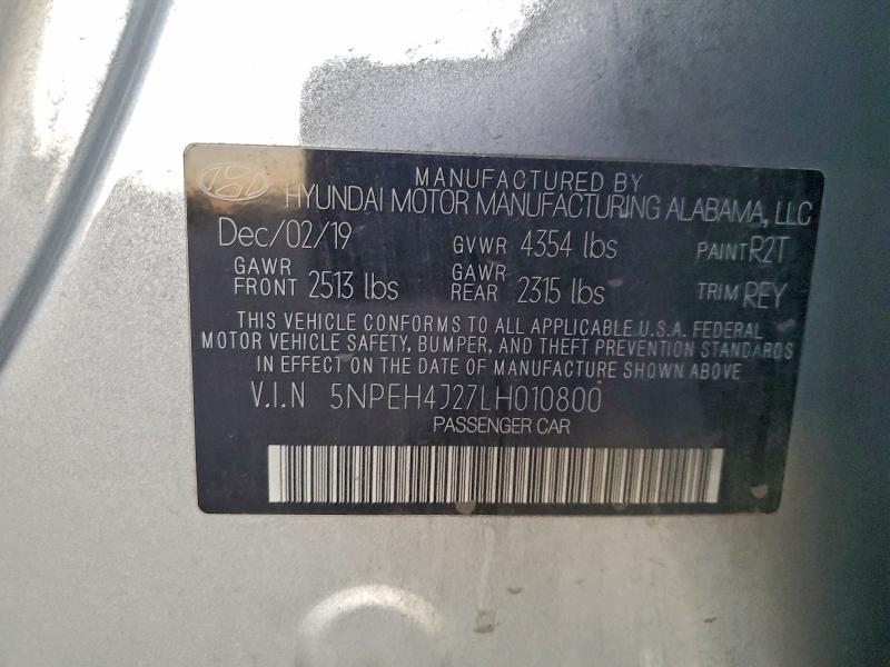Aukcja sprzedaży 2020 Hyundai Sonata, vin: 5NPEH4J27LH010800, numer aukcji: 96616465